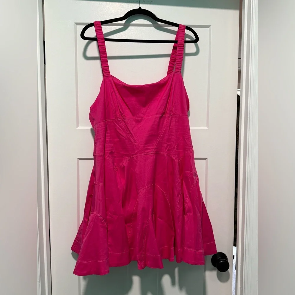 NWT Pink Plunge Drop Waist A-line Mini Dress, size XL - Picture 4 of 9